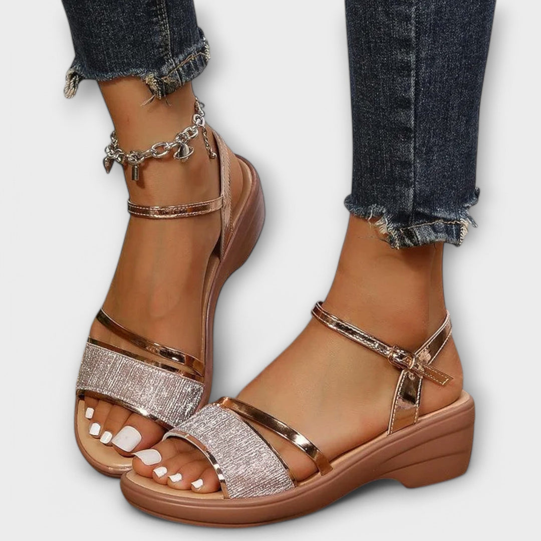 Edelgard - Sandals with Rhinestone Straps