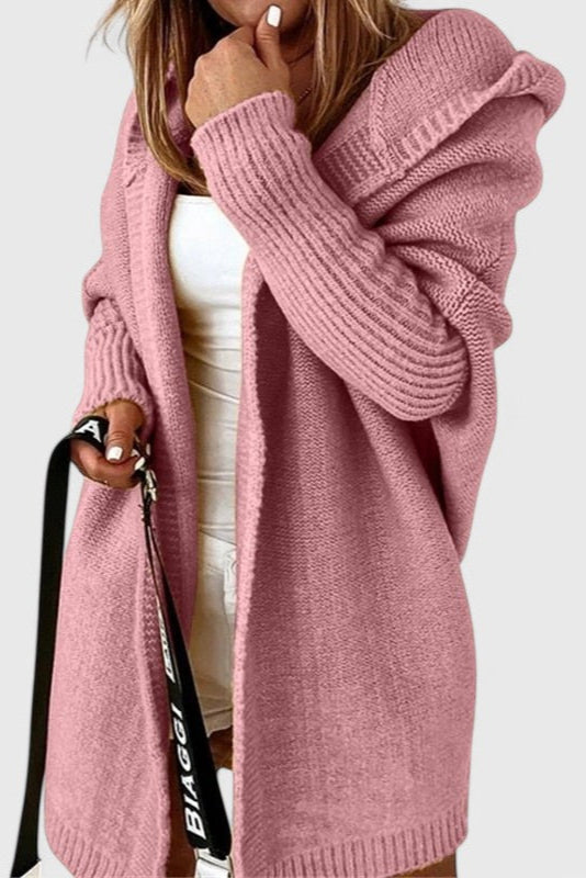 Cardigan in maglia oversize con cappuccio