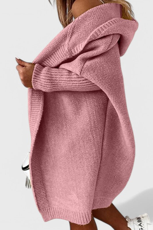 Cardigan in maglia oversize con cappuccio