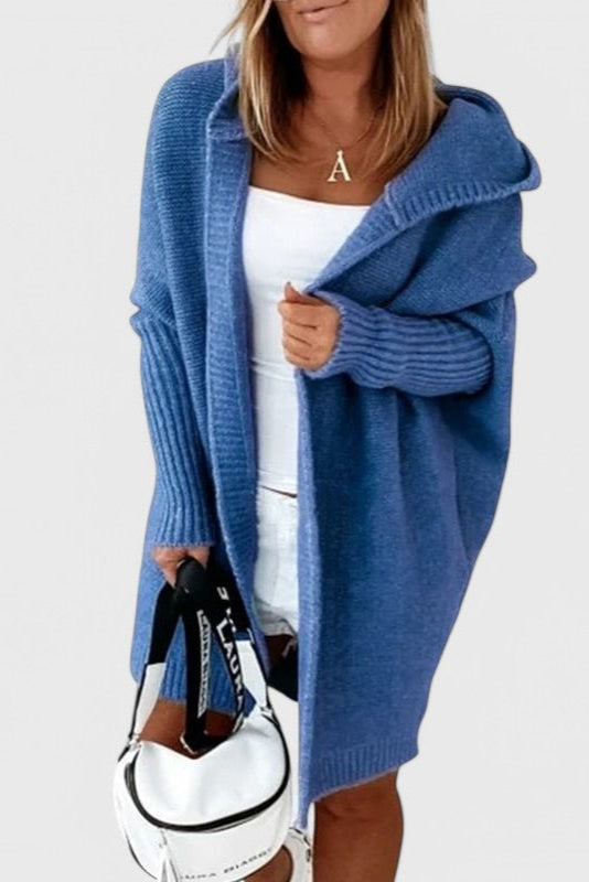Cardigan in maglia oversize con cappuccio
