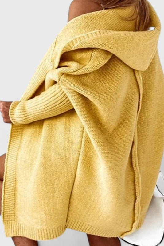 Cardigan in maglia oversize con cappuccio
