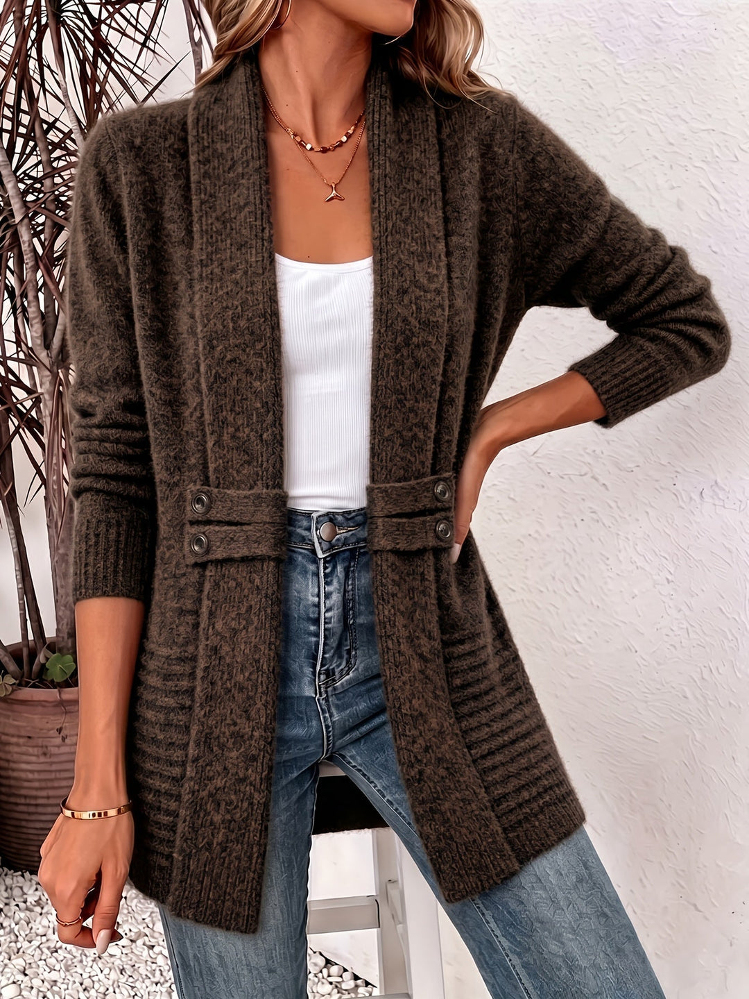 AUBREY | Cardigan da Donna con Apertura Frontale e Vita Cucita