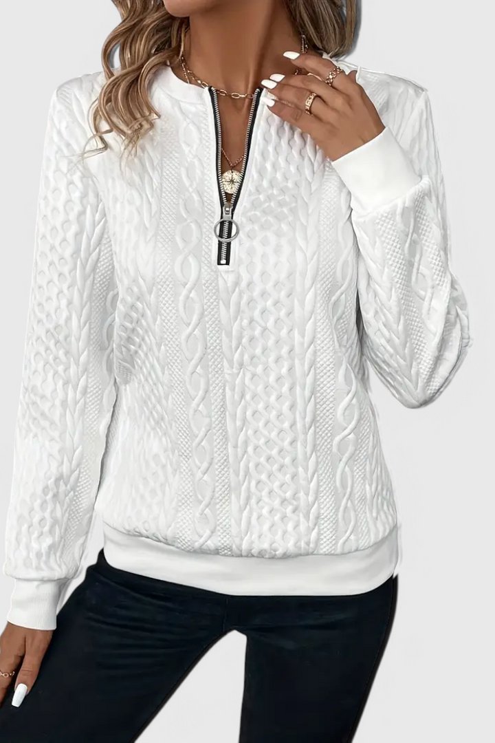 Zoey | Maglione in maglia con zip morbida