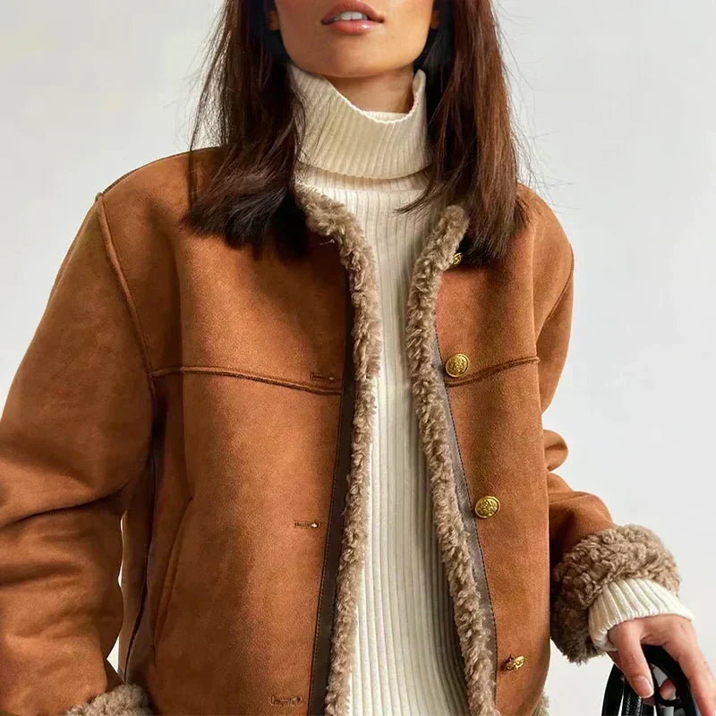 Vera - Cappotto con bottoni in finta pelle