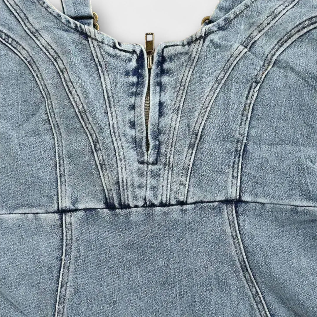 Anna - Abito in jeans con spalline regolabili