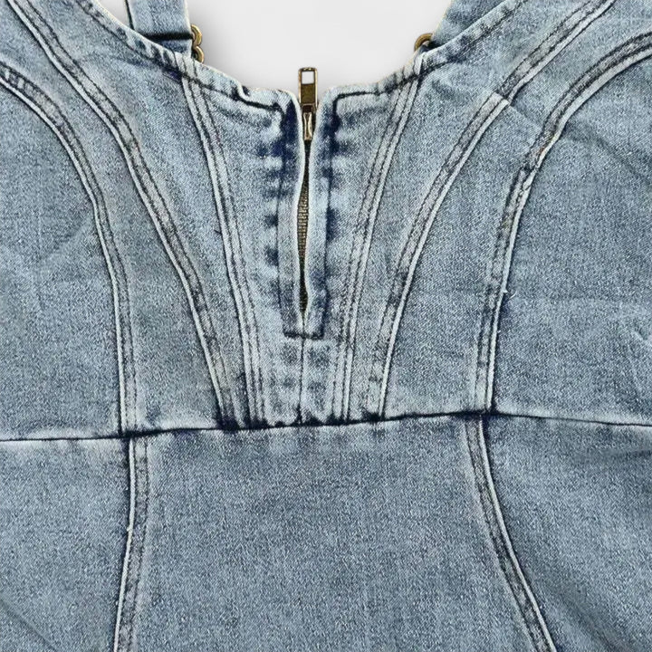 Anna - Abito in jeans con spalline regolabili