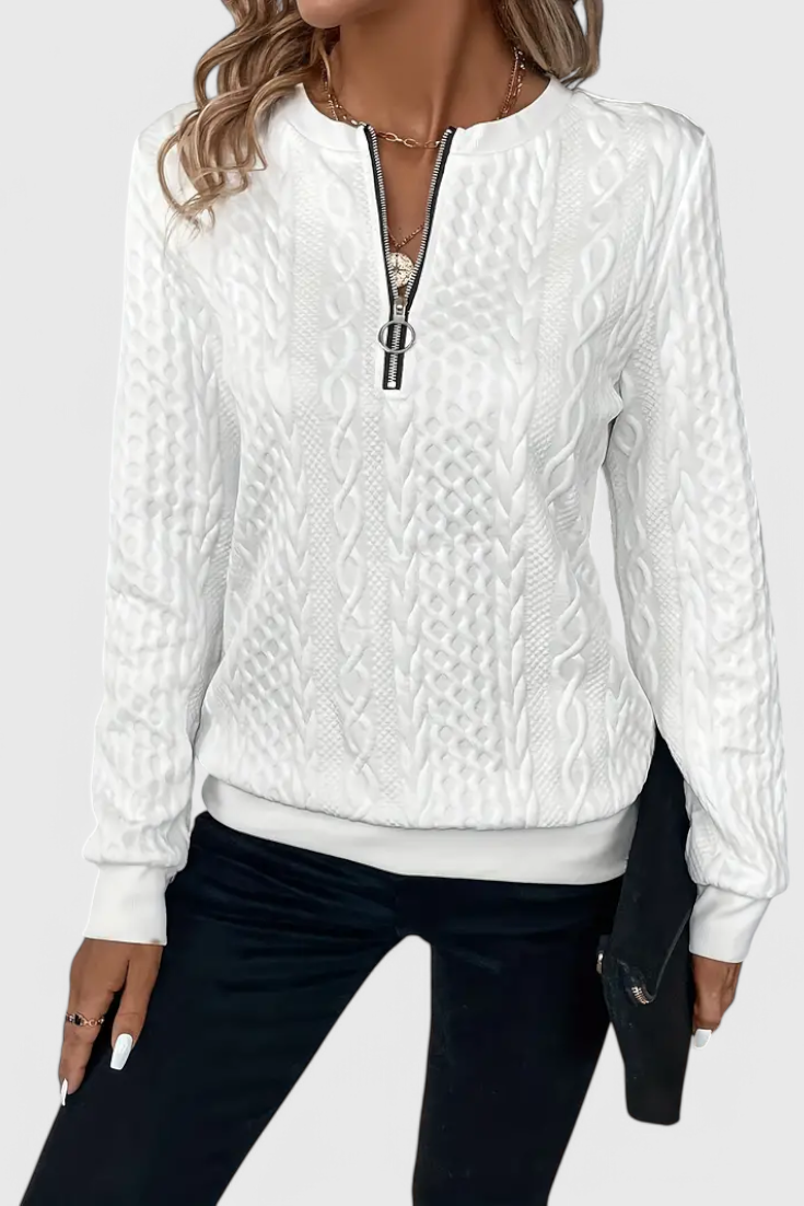 Zoey | Maglione in maglia con zip morbida