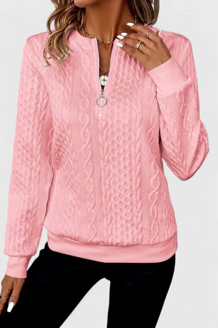 Zoey | Maglione in maglia con zip morbida