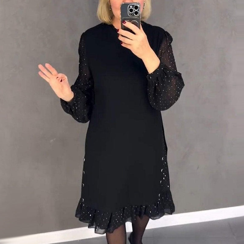 Estela | Abito elegante con cristalli e scollo rotondo