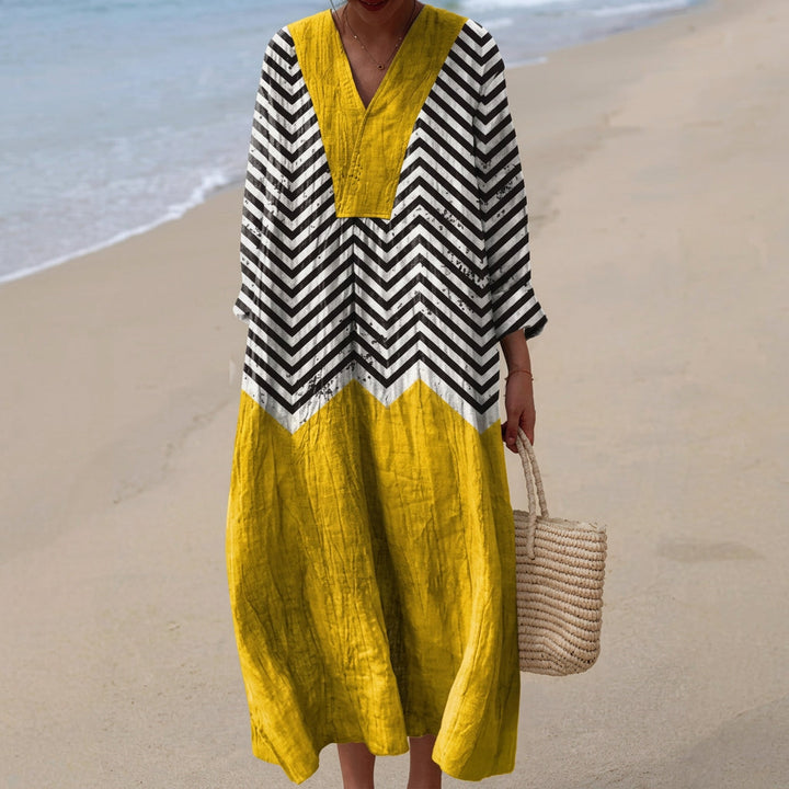 Charlotte - Vestito a zig-zag a contrasto