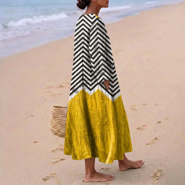 Charlotte - Vestito a zig-zag a contrasto