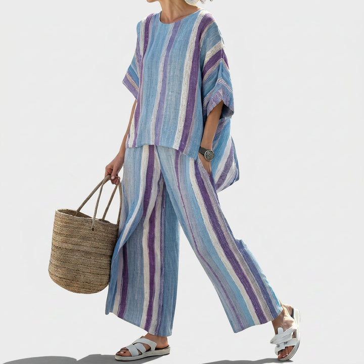 Laura - Set a righe color lilla