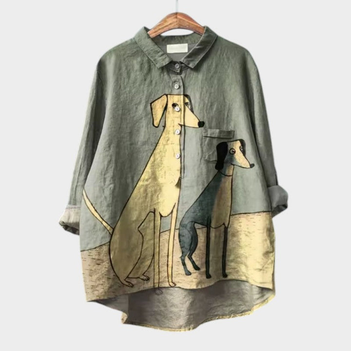 Mirea™ | Maglietta oversize con stampa di cani per il comfort quotidiano