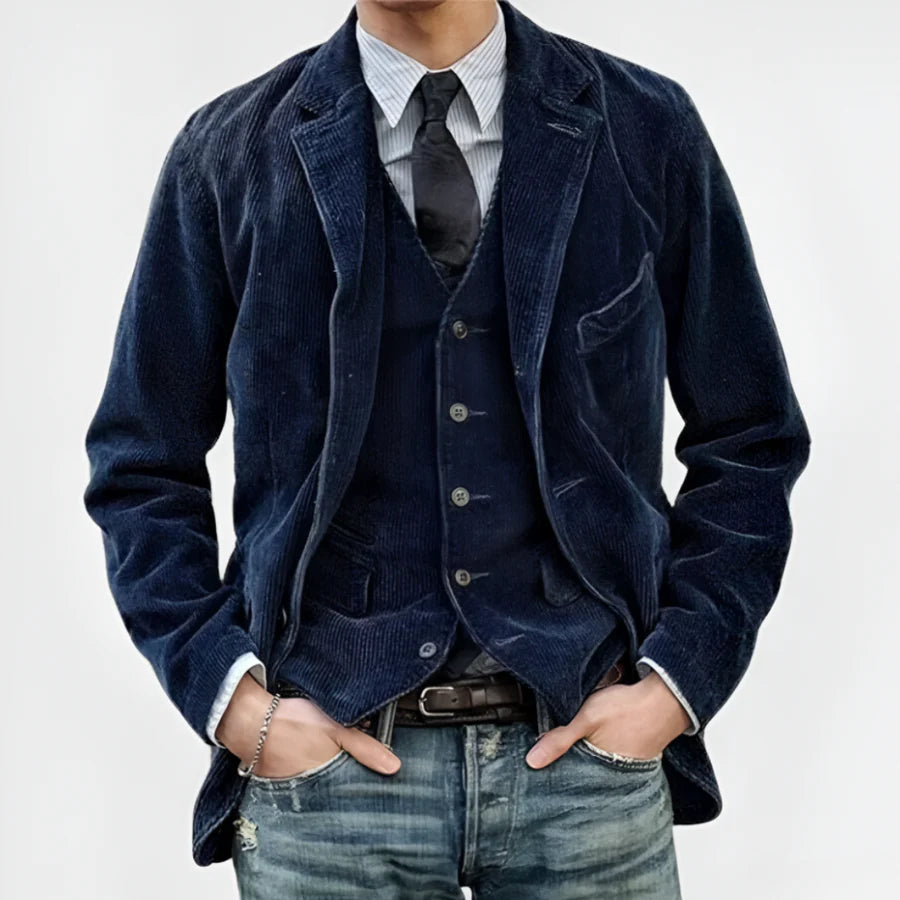 Blazer retrò in velluto a coste