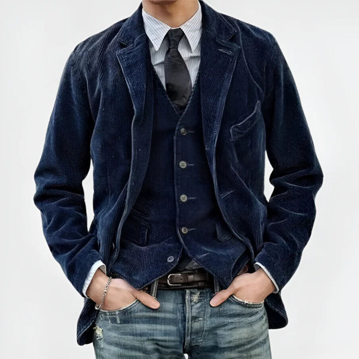 Blazer retrò in velluto a coste