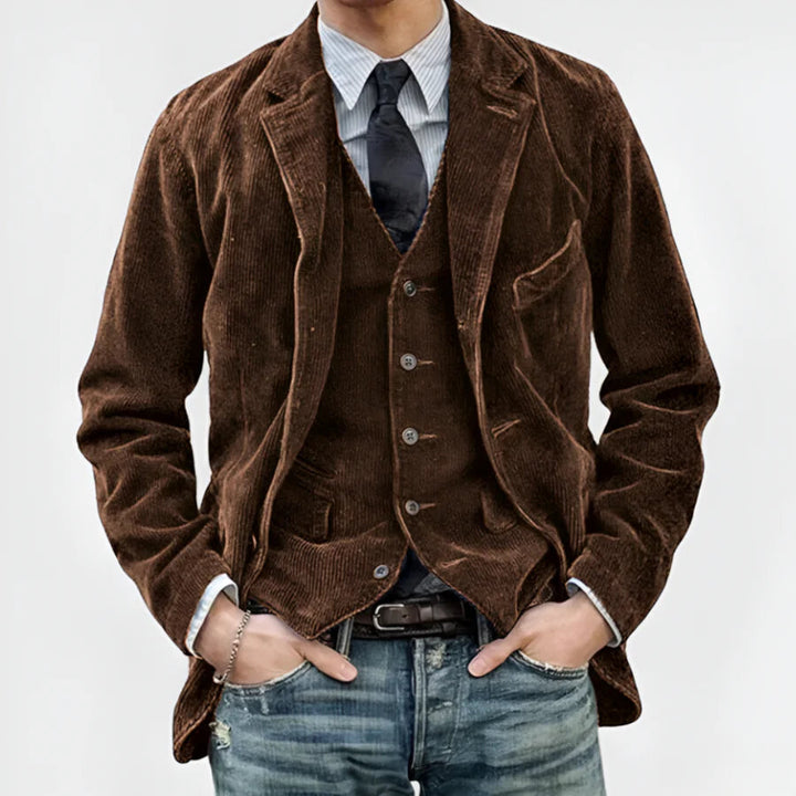 Blazer retrò in velluto a coste