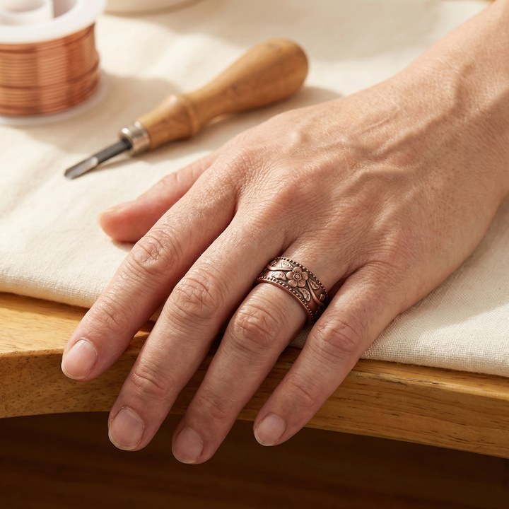 Anello in bronzo con petali