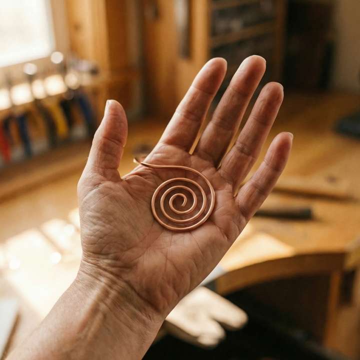 Flusso Fatta a Mano Spirale in Rame