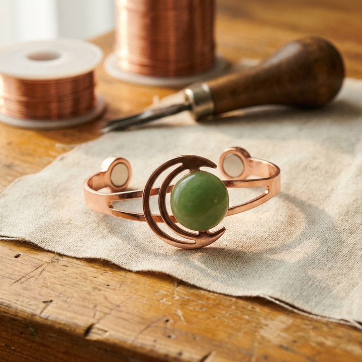 Bracciale Sferico Verde in Rame