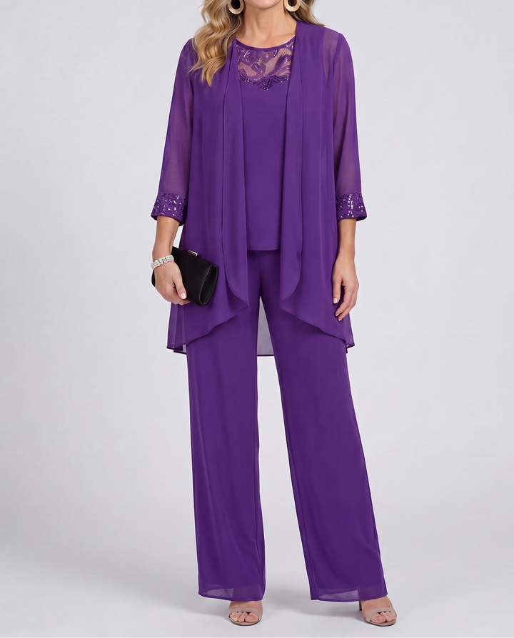 Eleanor™ | Completo Giacca Fluida e Pantaloni a Gamba Larga