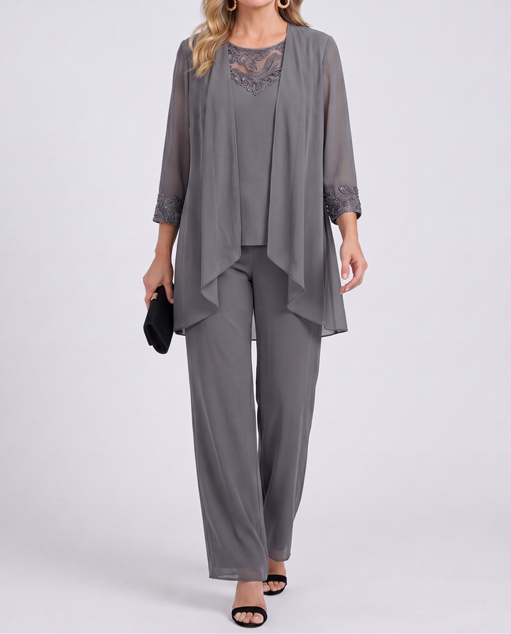Eleanor™ | Completo Giacca Fluida e Pantaloni a Gamba Larga