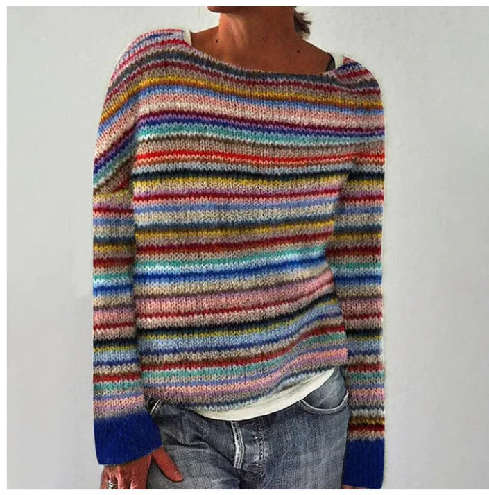 Maglione autunnale retrò lavorato a maglia