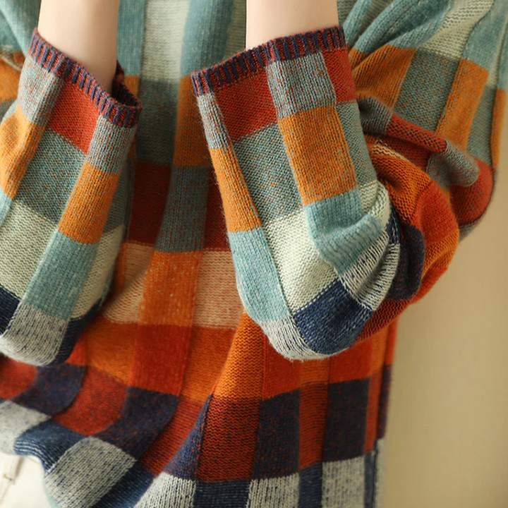 Maglione a quadri in maglia Fall Luxe