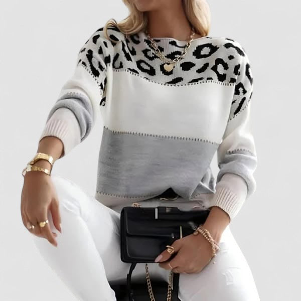 Paige - Maglione casual con stampa leopardata