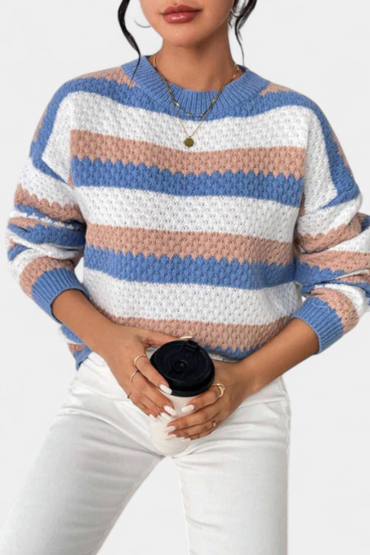 Maglione oversize a righe Kristen con scollo rotondo