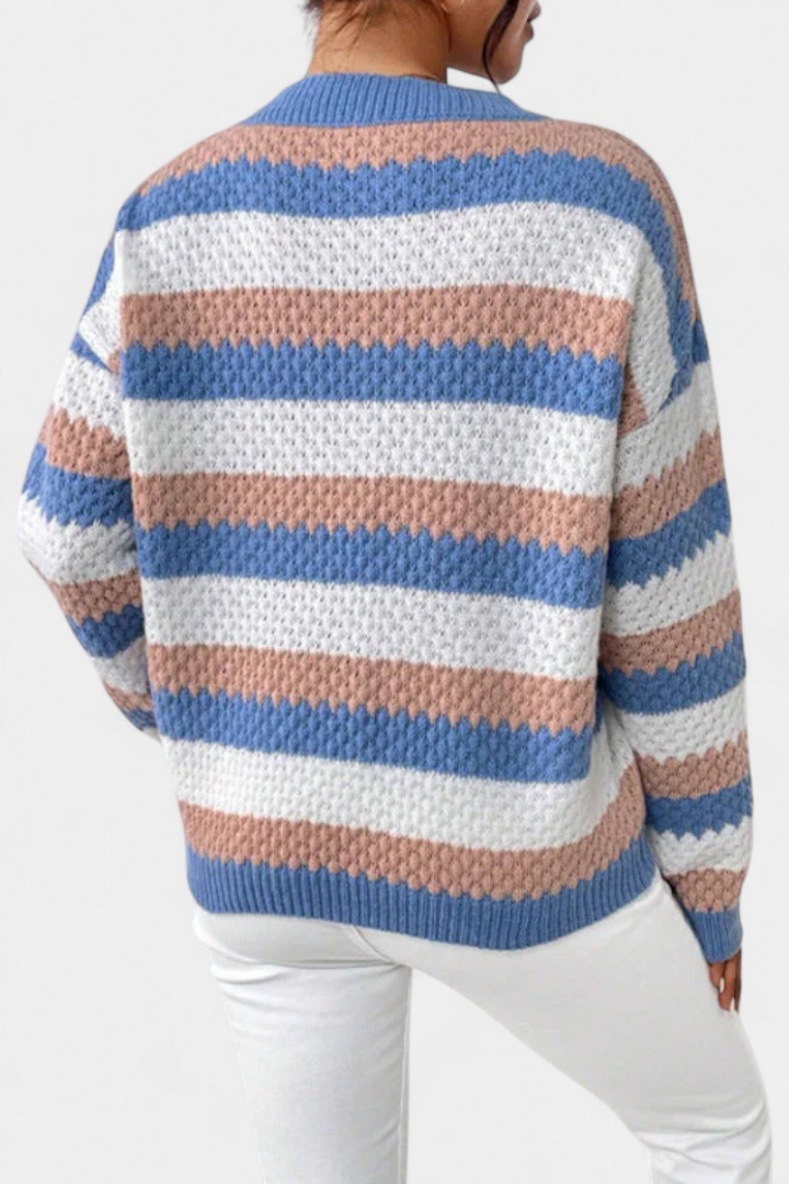Maglione oversize a righe Kristen con scollo rotondo