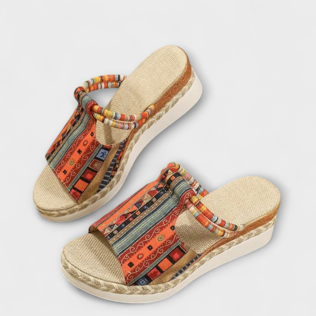 Edeltraud - Slip-on etnici con zeppa