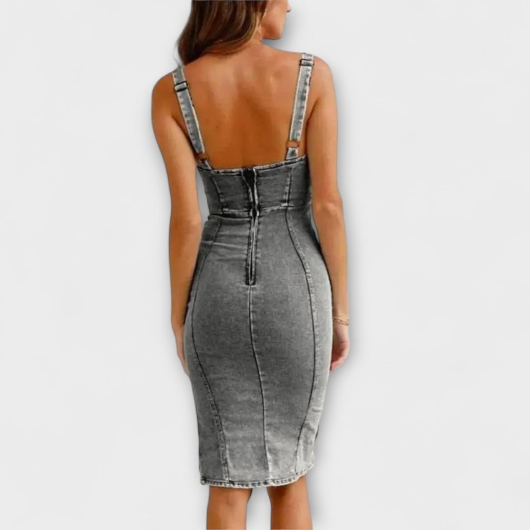 Anna - Abito in jeans con spalline regolabili
