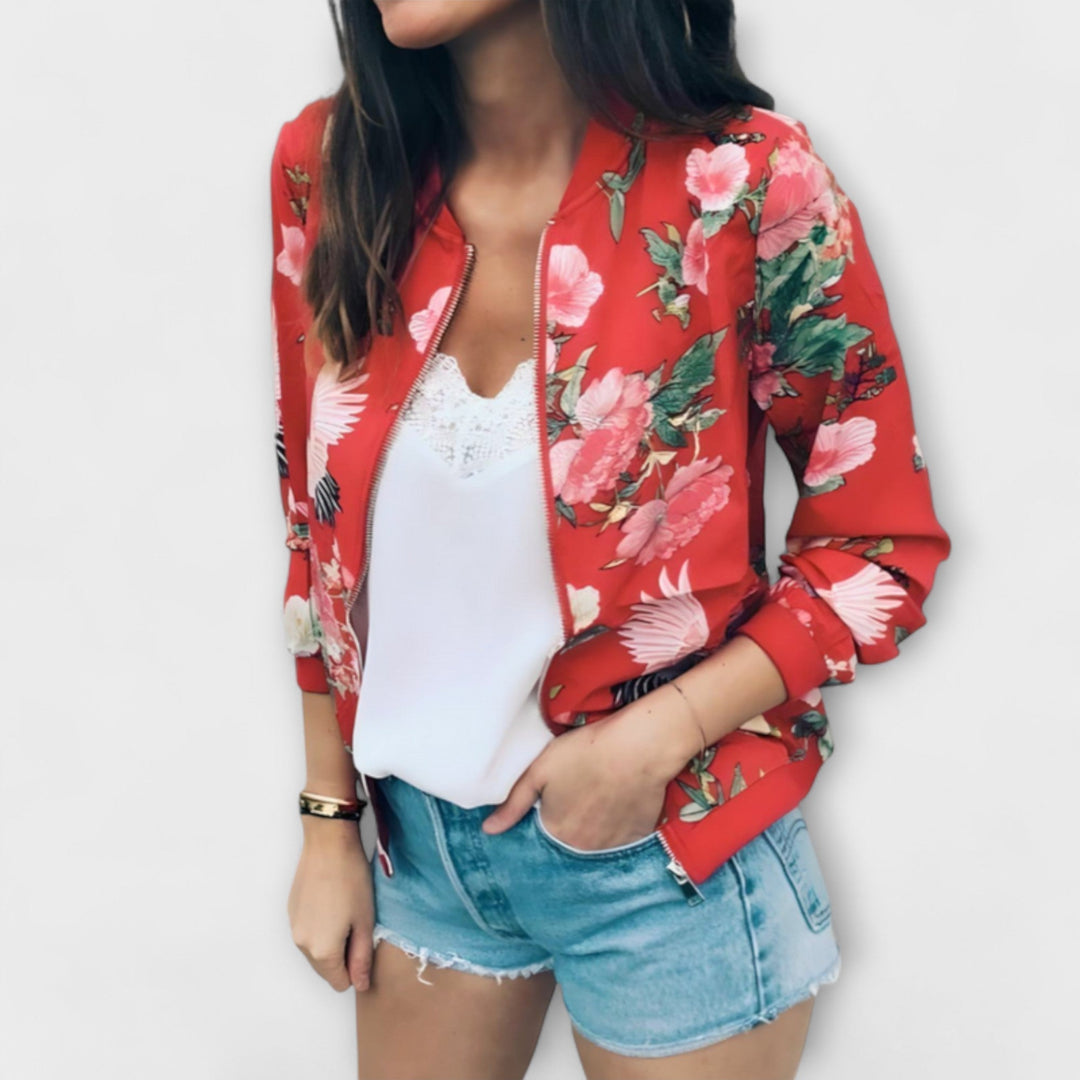Ophelia - Elegante giacca bomber floreale