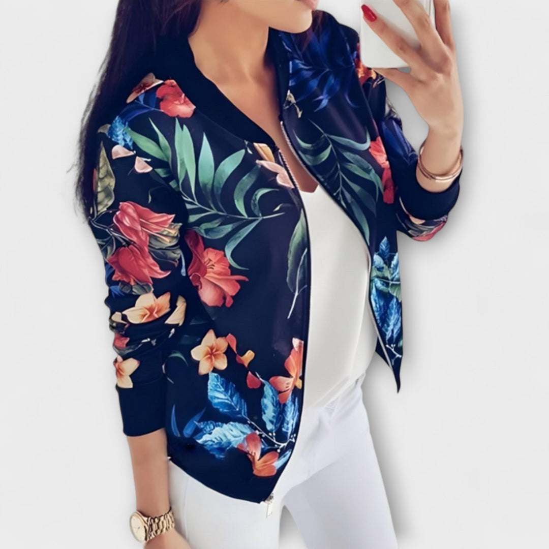 Ophelia - Elegante giacca bomber floreale