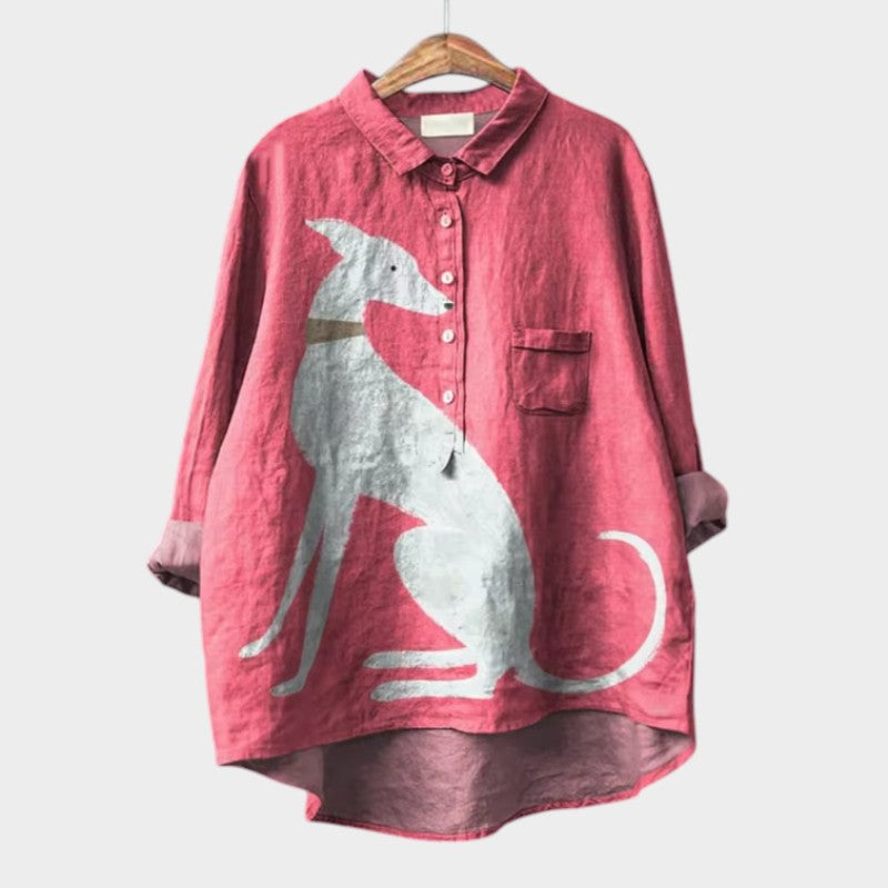 Mirea™ | Maglietta oversize con stampa di cani per il comfort quotidiano