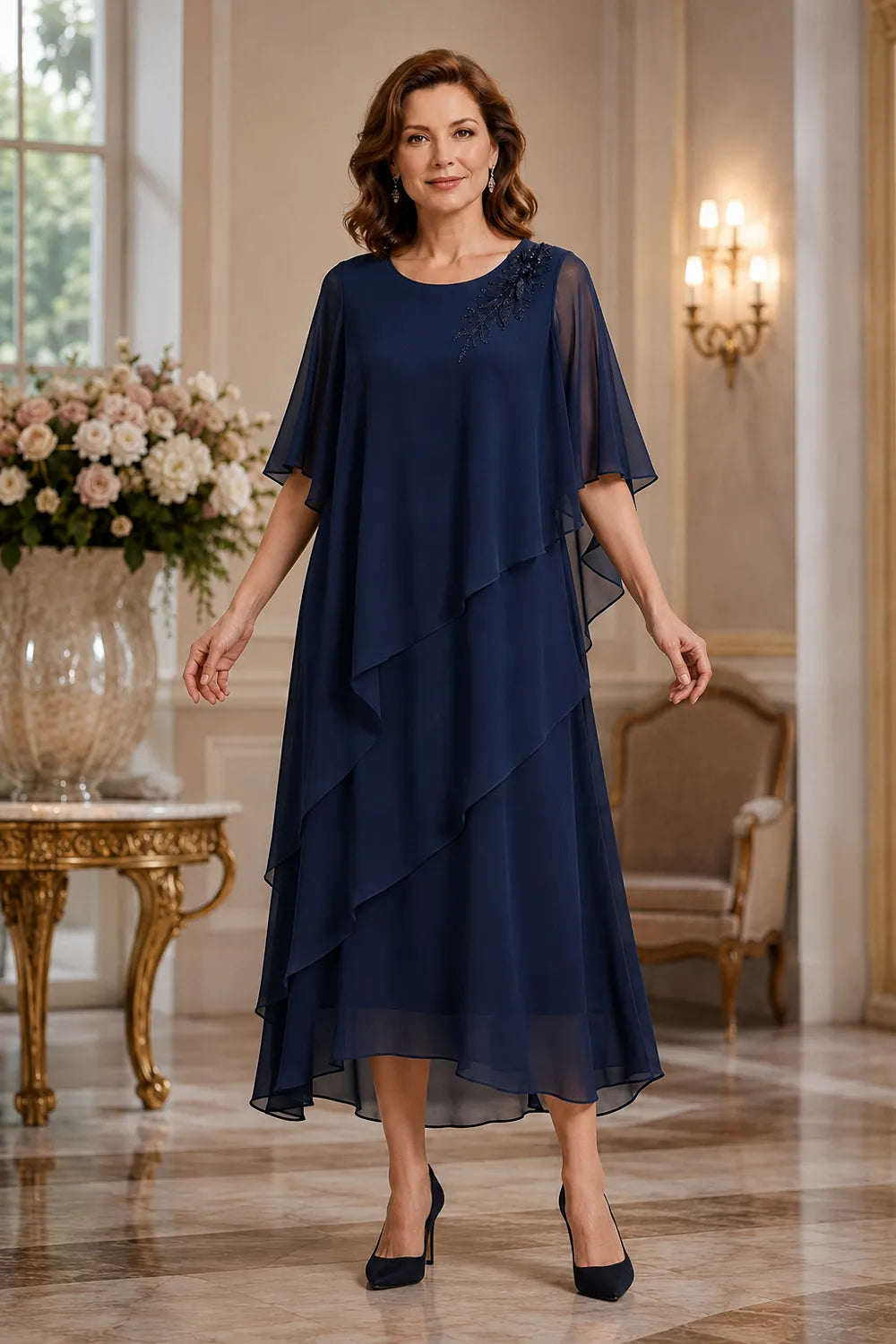 Abito da cerimonia Vivienne con drappeggio