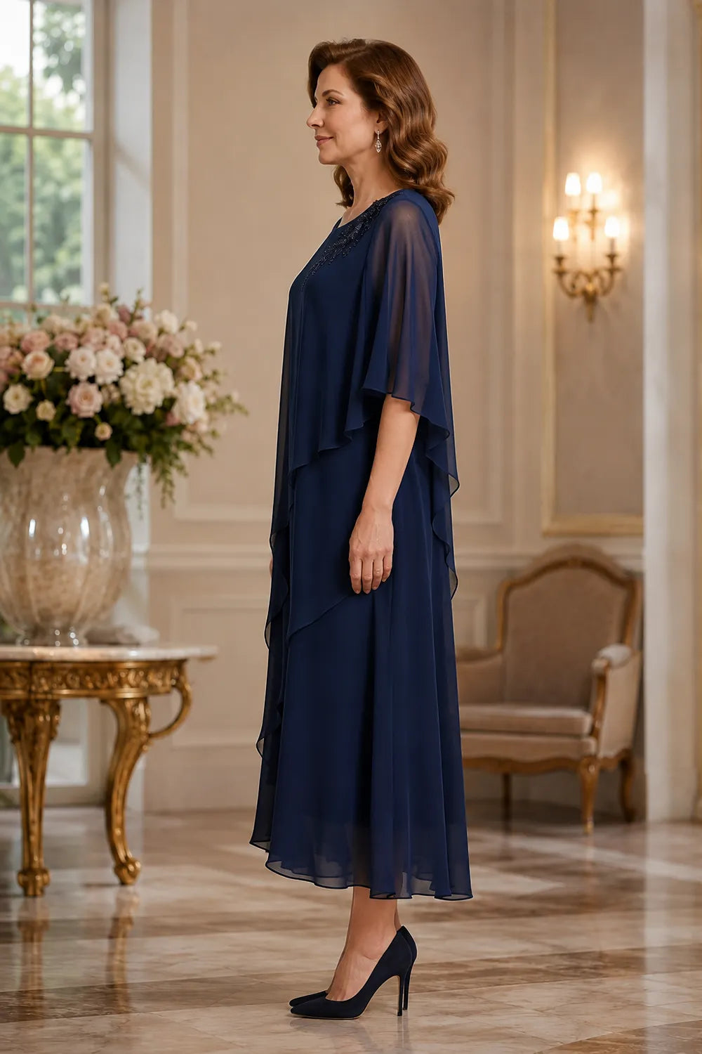 Abito da cerimonia Vivienne con drappeggio