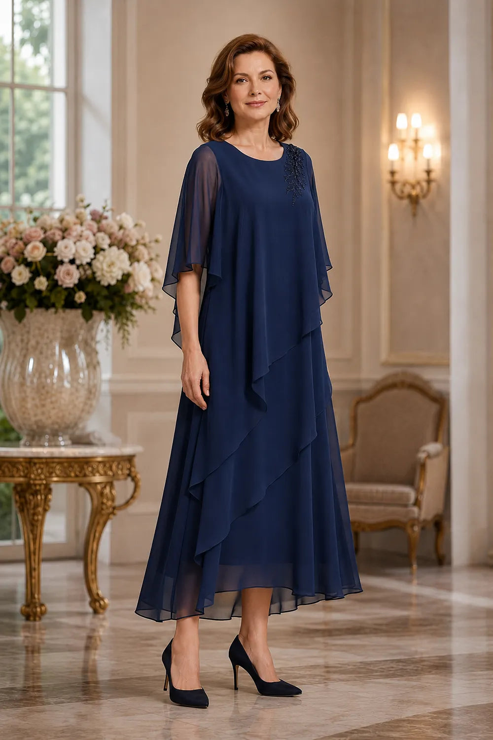 Abito da cerimonia Vivienne con drappeggio