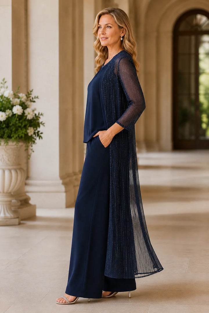 Completo pantalone formale con spolverino trasparente