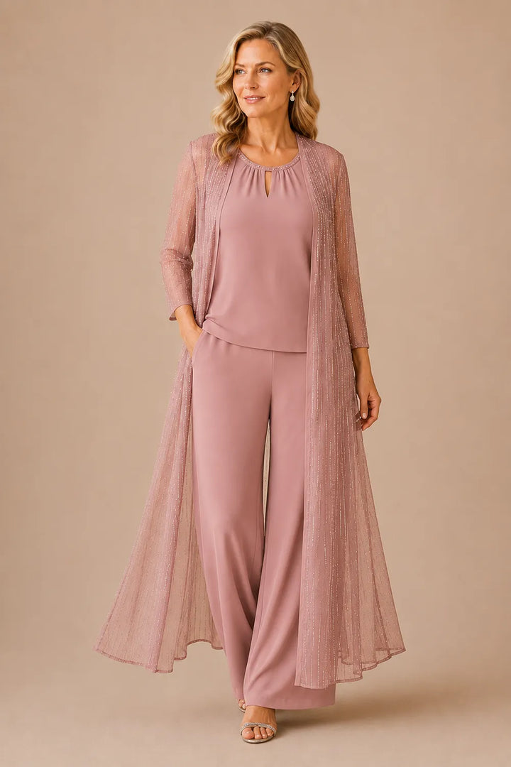 Completo pantalone formale con spolverino trasparente