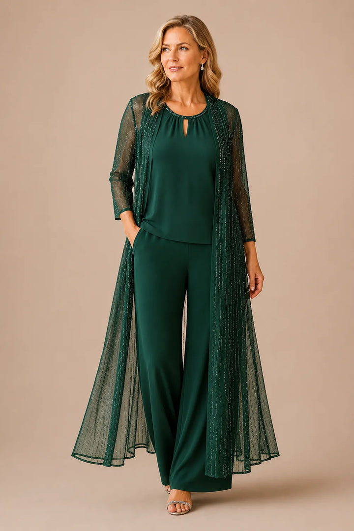 Completo pantalone formale con spolverino trasparente