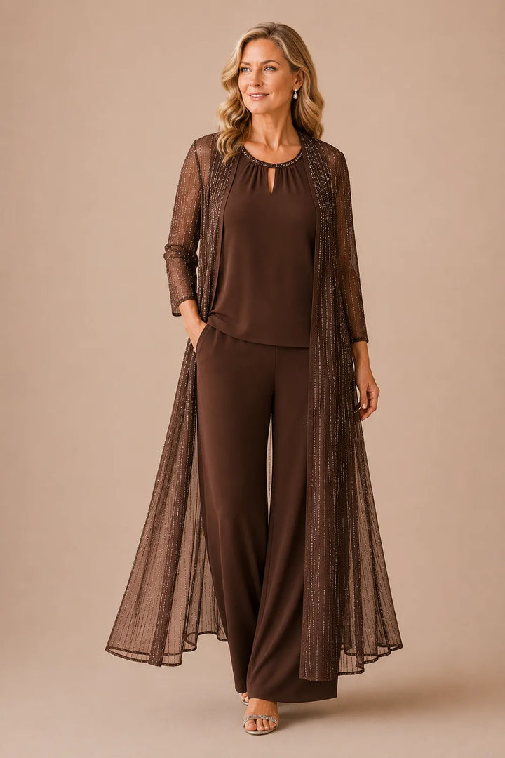 Completo pantalone formale con spolverino trasparente