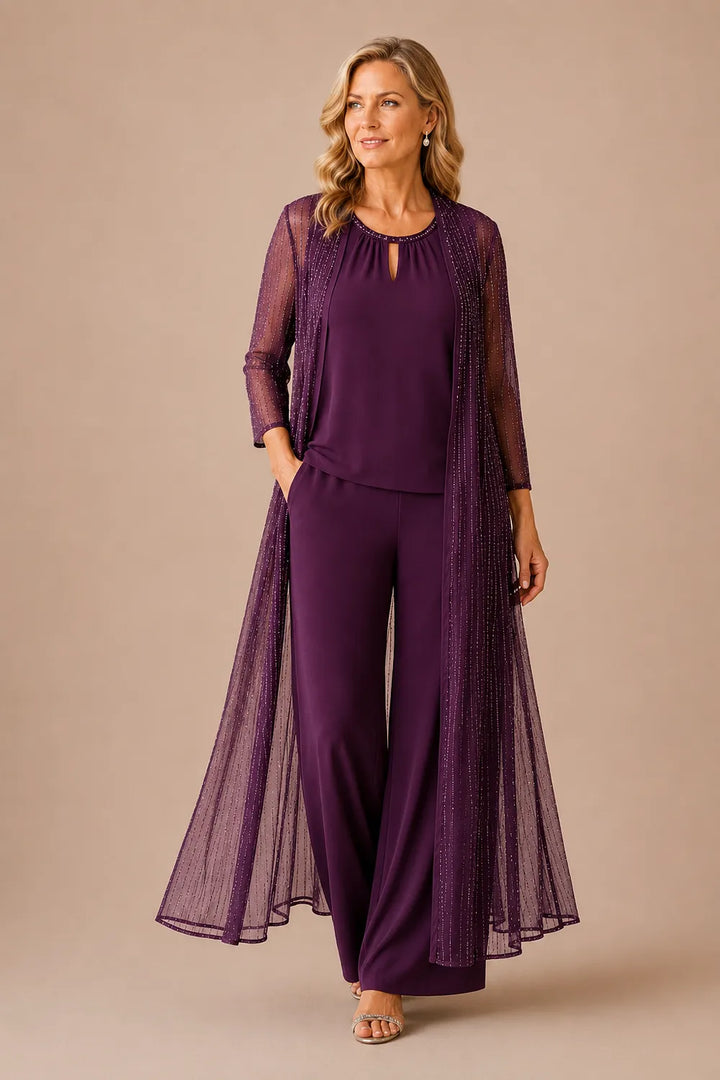 Completo pantalone formale con spolverino trasparente