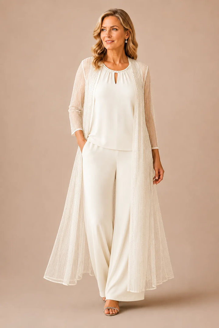 Completo pantalone formale con spolverino trasparente
