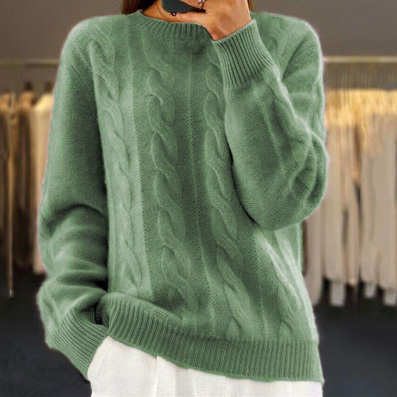 Maglione caldo lavorato a maglia in stile trecce
