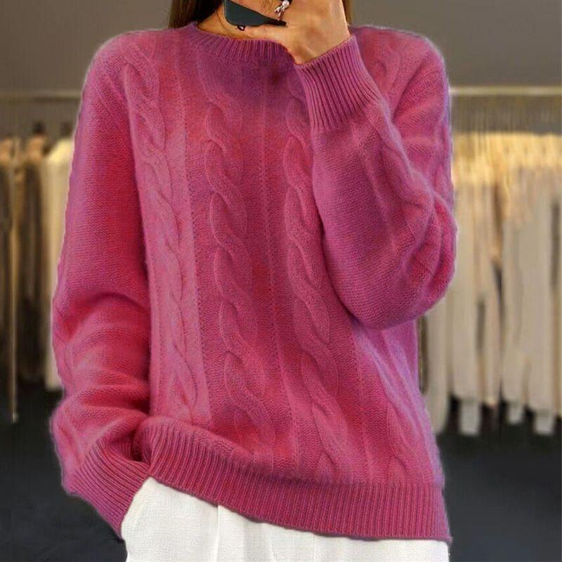 Maglione caldo lavorato a maglia in stile trecce