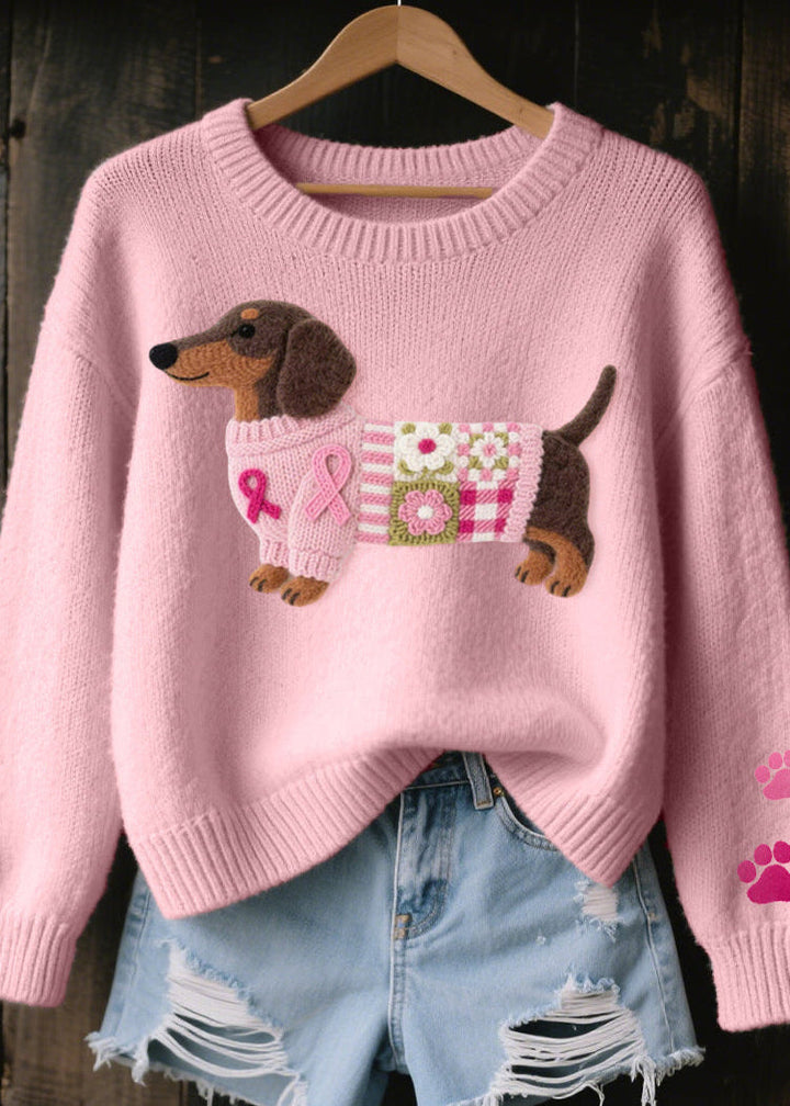 CHLOE | Maglione a Maglia Ricamato con Bassotto da Donna