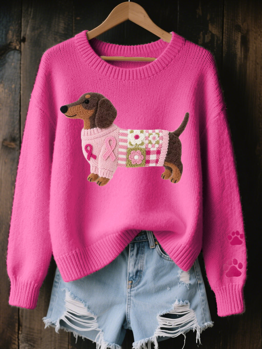 CHLOE | Maglione a Maglia Ricamato con Bassotto da Donna
