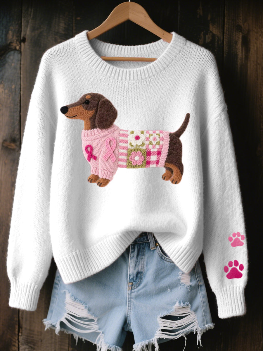 CHLOE | Maglione a Maglia Ricamato con Bassotto da Donna