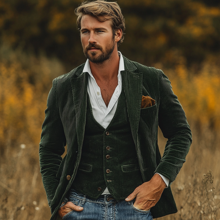 Blazer classico in velluto a coste